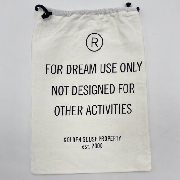 Golden Goose Dust Cover Shoe Bag Drawstring Top‎ White Logo Travel Storage Pouch - Picture 1 of 15